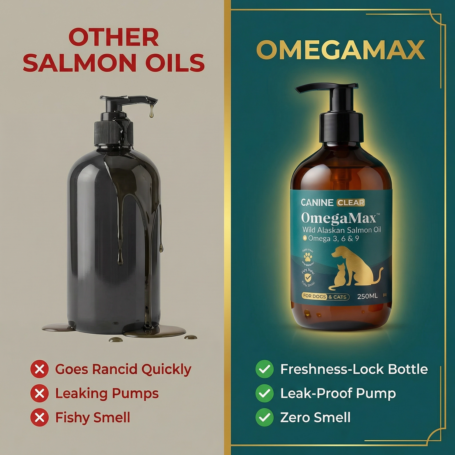 OmegaMax™ - 100% Wild-Caught Alaskan Salmon Oil - Canine Clear